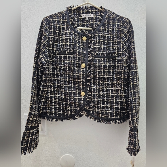 Nanette Lepore Jackets & Blazers - Nanette Lepore Black and Cream Tweed Blazer. Size M.